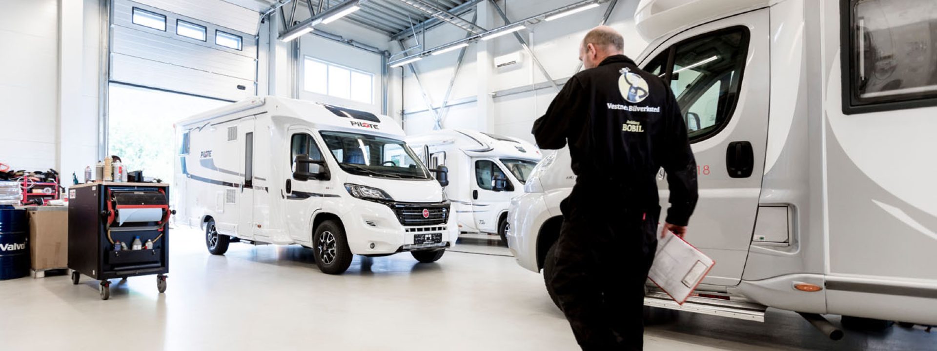 Verkstedhall for bobiler