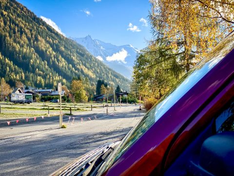 Chamonix med utsikt til Mont Blanc